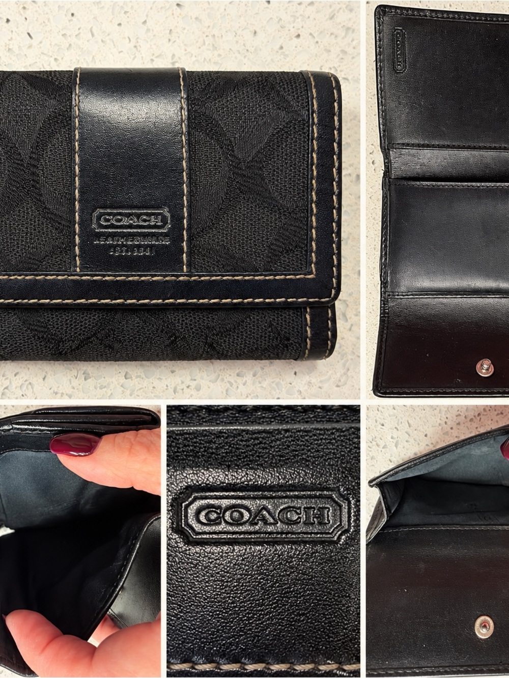 Coach Black Women’s Vintage Trifold Wallet
